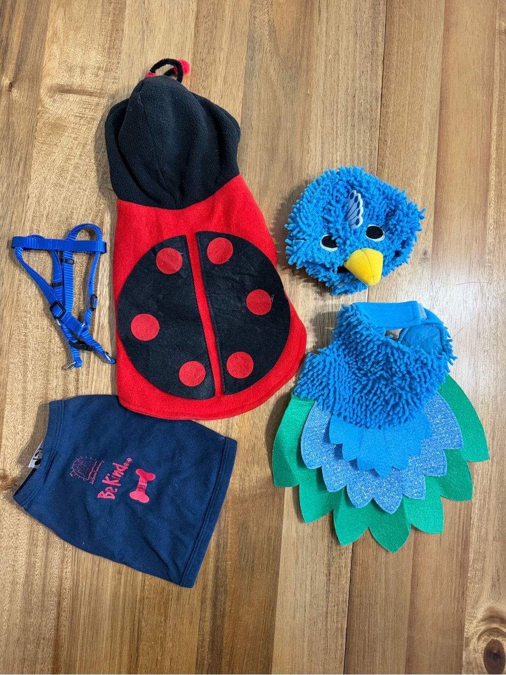 Lot of XS dog Halloween costume, shirt, harness